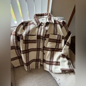 Melloday plaid shirt jacket